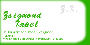 zsigmond kapel business card