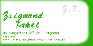zsigmond kapel business card